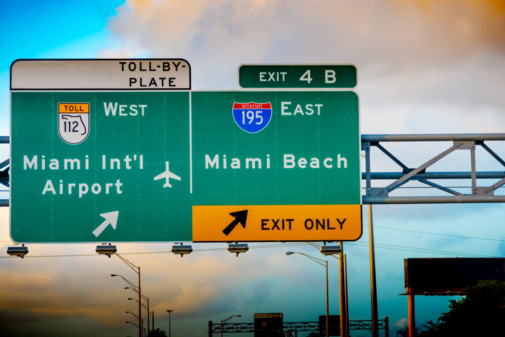 Miami Beach highway sign